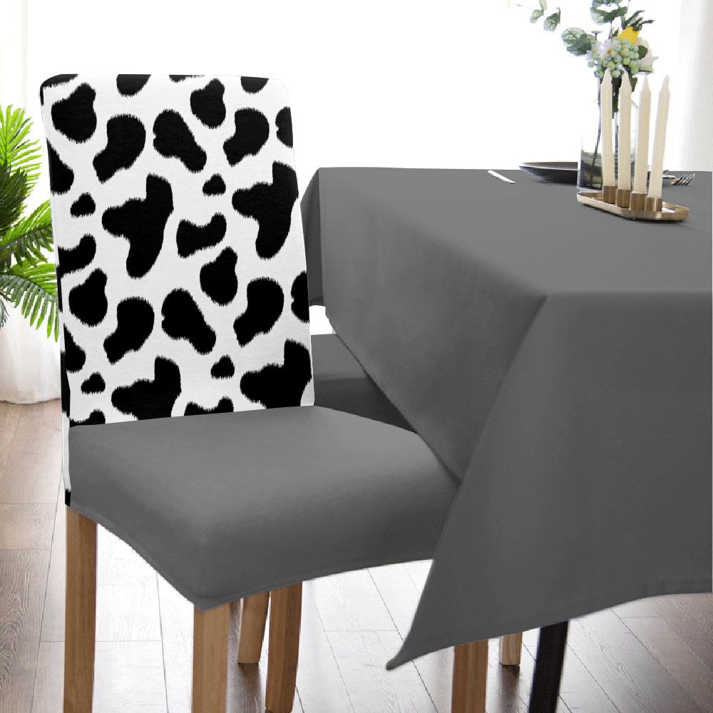 Cow Fur Pattern Black White Round Tablecloth Waterproof Wedding Table Decor Tablecloth Kitchen Dinning Table Cover
