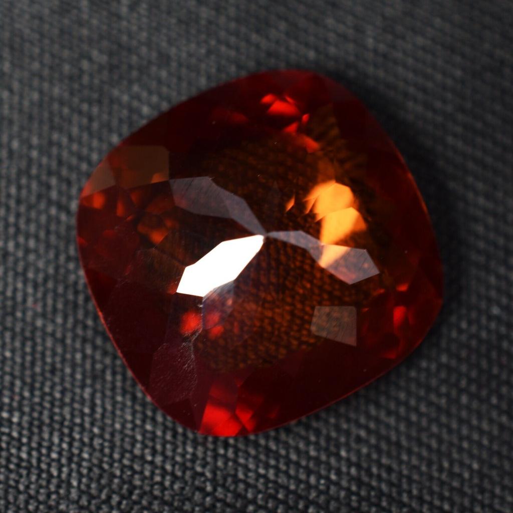 Natural Orange Sapphire Loose Gemstone 10.15 Ct Square Cushion Cut September Birthday Birthstone