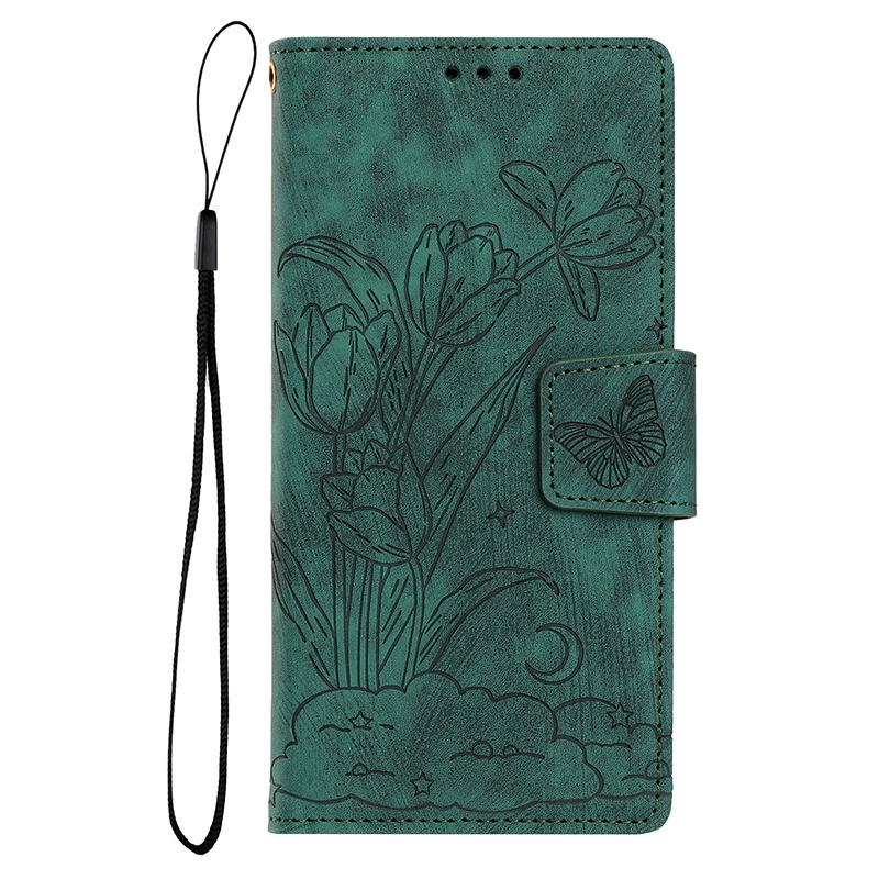 Applicable GalaxyS25EdgeS24FE23 Anti-drop Embossed Mobile Phone Leather Case Samsung S26ULTRA Wallet Protection