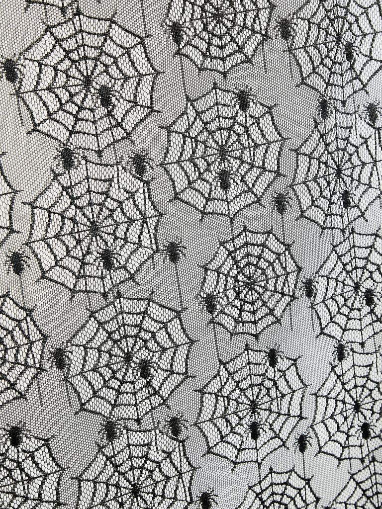 Halloween Lace Window Curtain with Spider Web Design - Perfect for Fireplace, Door curtain