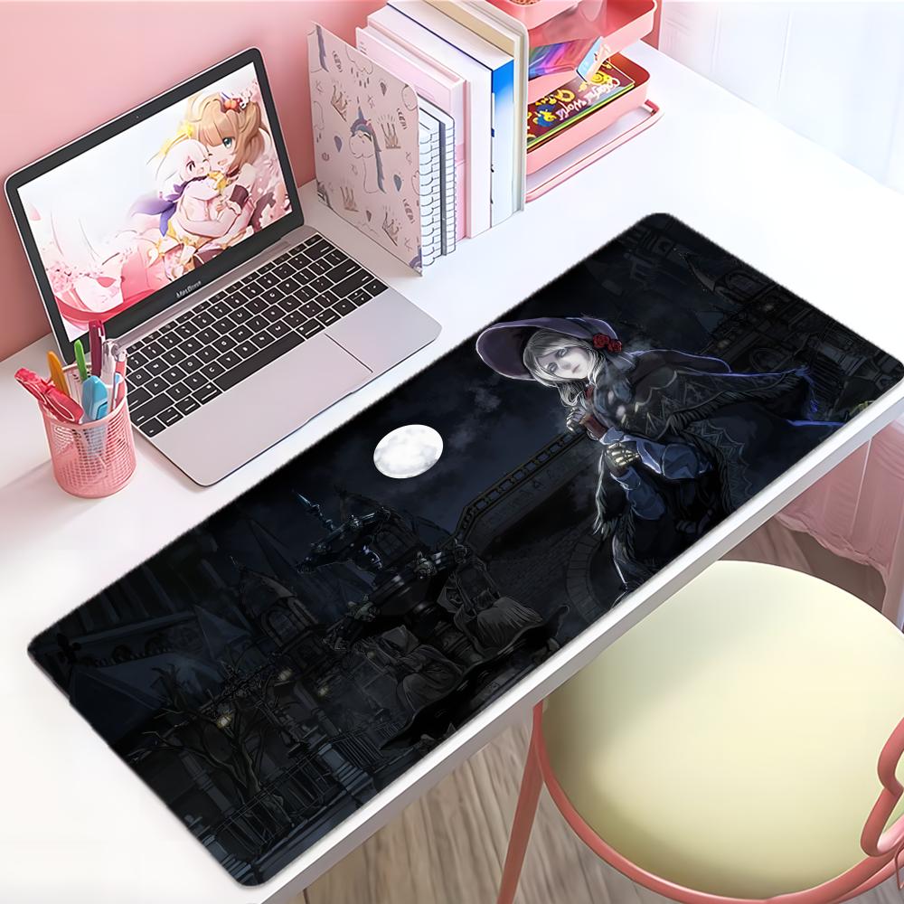 Dark Gothic Game Bbloodborne Mouse Pad Large Thick Desk Pad Stitched Edges Gaming Mouse Mat For Pc