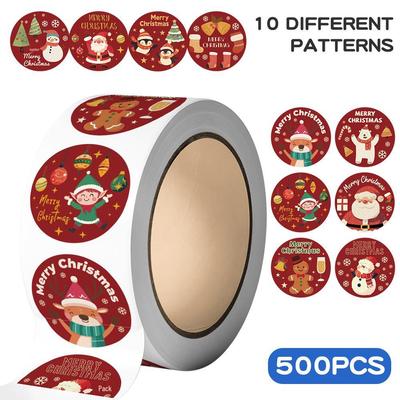 500 Christmas Envelope Gift Sealing Sticker Roll – Cross-border Design
