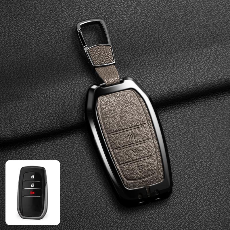 Neue Zinklegierung Leder Autoschlüssel Hülle Abdeckung Shell für Toyota CHR Hilux Fortuner Land Cruiser 200 Camry Corolla Crown RAV4 Highland