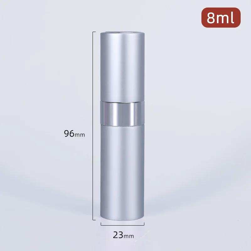 8ml Metal Aluminum Refillable Perfume Bottle Cosmetic Spray Mini Portable Empty Refill Jar Travel Liner Glass Tool