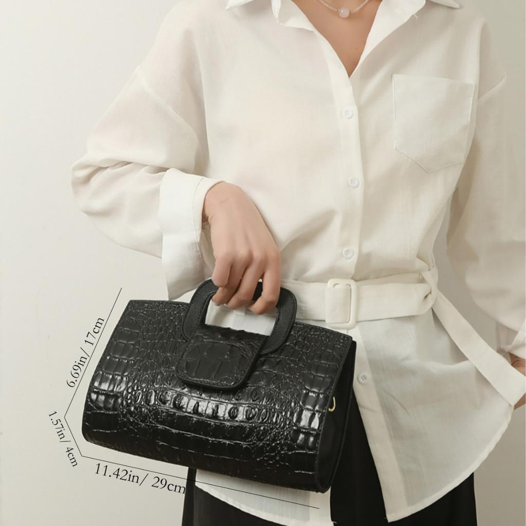 Casual Personality Versatile Fashion Cross-Border Hot-Selling Women's Bag Large Capacity Ladies Crocodile Pattern Handbag Crossbody Bag