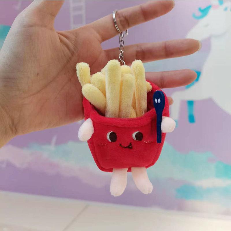 Short Adorable Plush Food Keychain With Pp Cotton Filling For Children Adults And