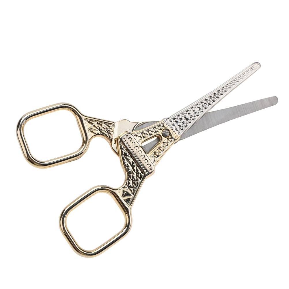 Vintage Scissors Antique Shears for Tailor Shears Fabric Nail DIY Tools Tower Shears (Gold)