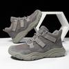 Men's High Top Sneakers High Quality Suede Casual Shoes Outdoor Non Slip Hiking Boots Lace Up Platform Booties Botas Para Hombre