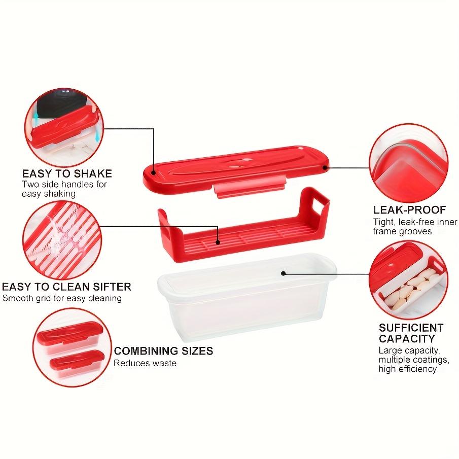 2pcs Batter Shaker Bowl with Lid,Coating Tray,No Mess Plastic Handmade Coating Solution for Fried Chicken, Fish, Onion Rings, Veggies,Easy Clean
