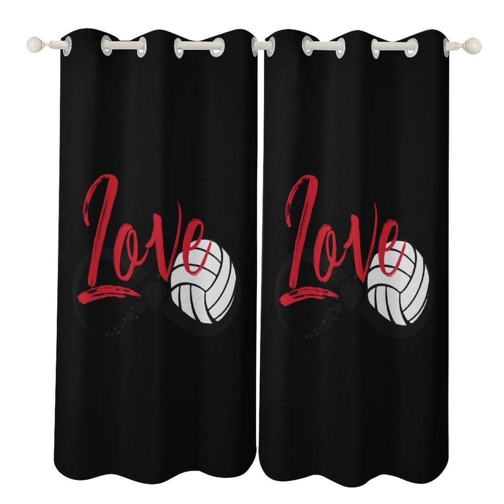 Volleyball Curtains Sports Game Theme Curtains Drapes for Kids Boys Girls Bedroom Abstract Window Curtain Blackout Drape