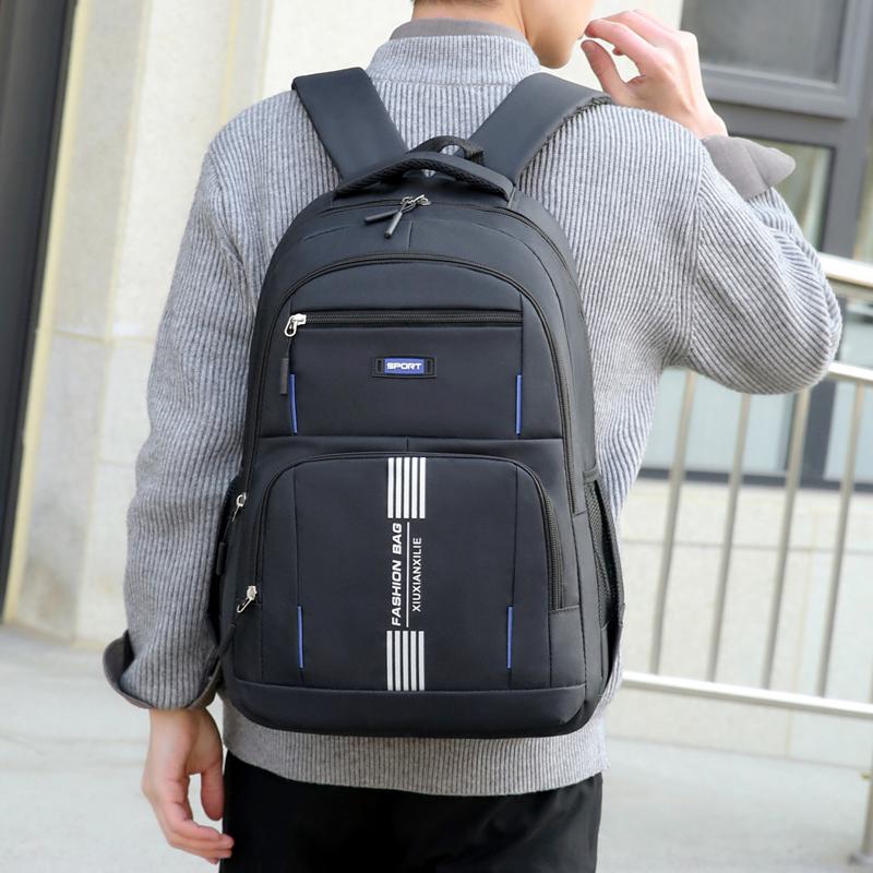 Unisex Minimalist Backpack - Multi-Layer Pocket Design for Business Travel & Student Life