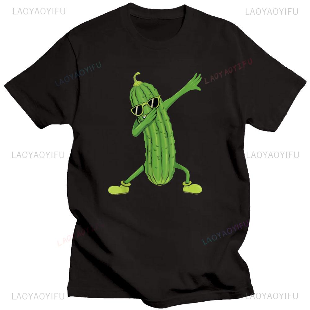 Dabbing Pickle Dancing Cucumber Lover Funny Shirt Gifts T-Shirt Breathable Camisetas Nostalgia Retro Street Fashion