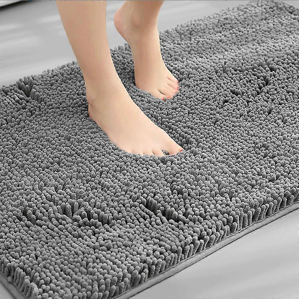 Chenille Extra Soft Fluffy Bathroom Rug Mat Absorbent Non Slip Plush Rugs Bathtubs Showers & Under