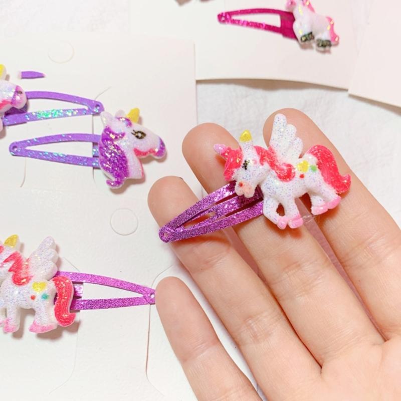 1 Paar Haarspangen für Mädchen Glitzer Haarschmuck Themen Haarnadel Mode Haarteile für Kinder Mehrfarbiges Design