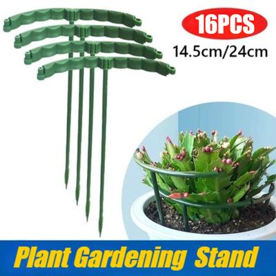 2-16PCS Plastic Plant Support Pile Frame Greenhouse Arrangement Semicircle Fixed Rod Indoor Flower Plant Vine Climbing Bracket