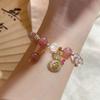 Fashion Sweet Pink Crystal Beads Bracelet for Women Men Attract Money Wealth Good Luck Bracelet Friendship Jewelry Birthday Gift