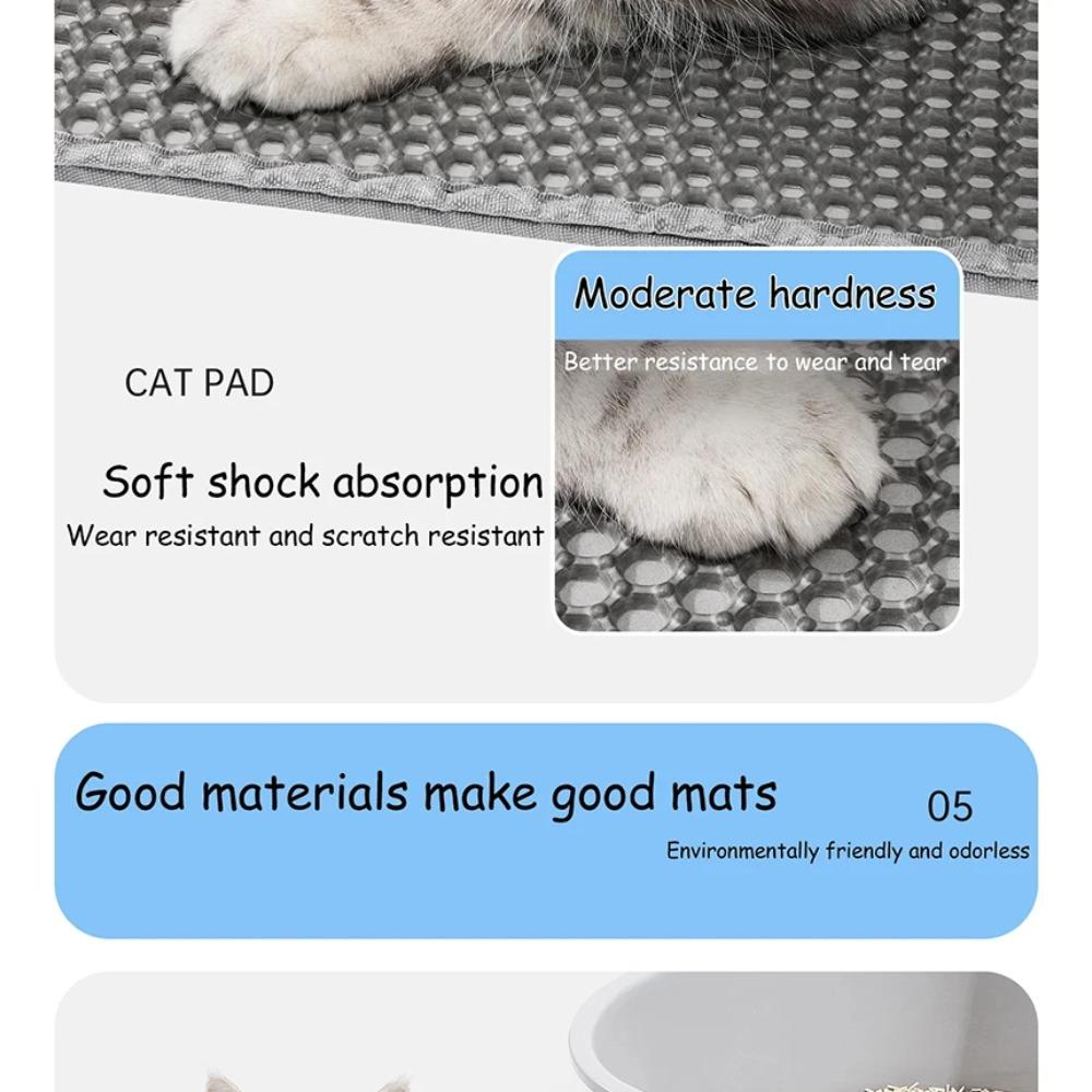 Kedi Kumu Matı Çift Katmanlı Su Geçirmez İdrar Geçirmez Tuzak Matı Kolay Temizlenebilir Kaymaz Tuvalet Pedi Kedi Tırmalama Pedi Büyük Ayak Pedi