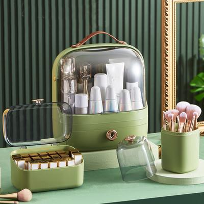 Úložná krabička na make-up štětce Prachotěsná organizérová krabička s kosmetickým krytem Toaletní stolek Potřeby pro stolní držáky per