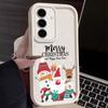 Santa Claus Snowman Print Phone Case For Samsung S24 Ultra S23 S22 S21 Plus S20 FE A55 A35 A54 A53 A52 A34 A14 Christmas Shockproof Soft Phone Cover