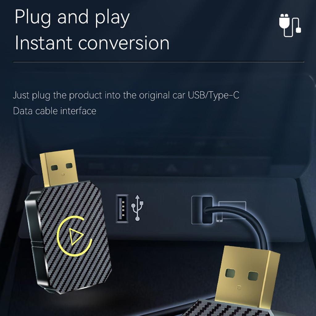 Wireless Adapter For IOS And Android Car Adapter, Wireless Android Car Adapter, Wired To Wireless, Plug And Play, Auto Connect