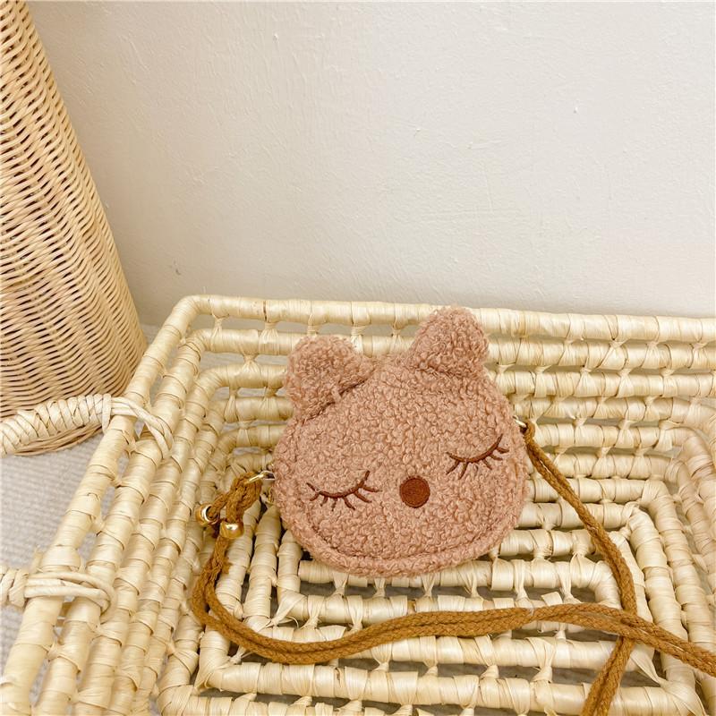 

Fashionable Mini Plush Cat Handbag For Kids Breathable And Cute Perfect For Little Ones коричневий