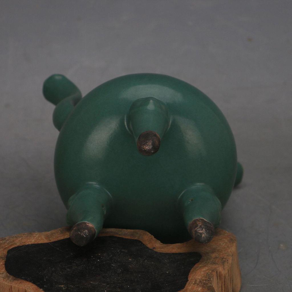 Handmade Liao Ru Kiln Green Glaze Double-Ear Incense Burner - Antique Porcelain Collectible