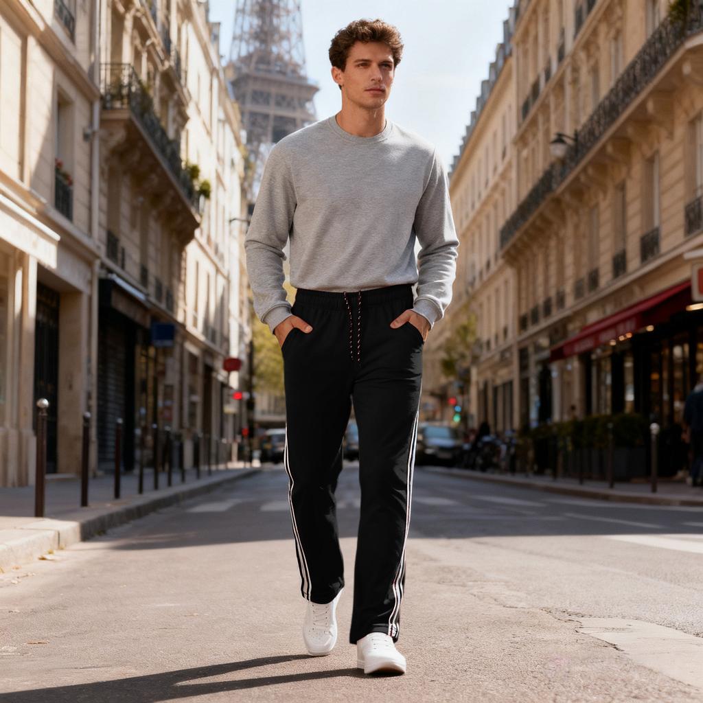 Men's Casual Loose Sports Loose Pocket Drawstring Jogging Casual Sweatpants