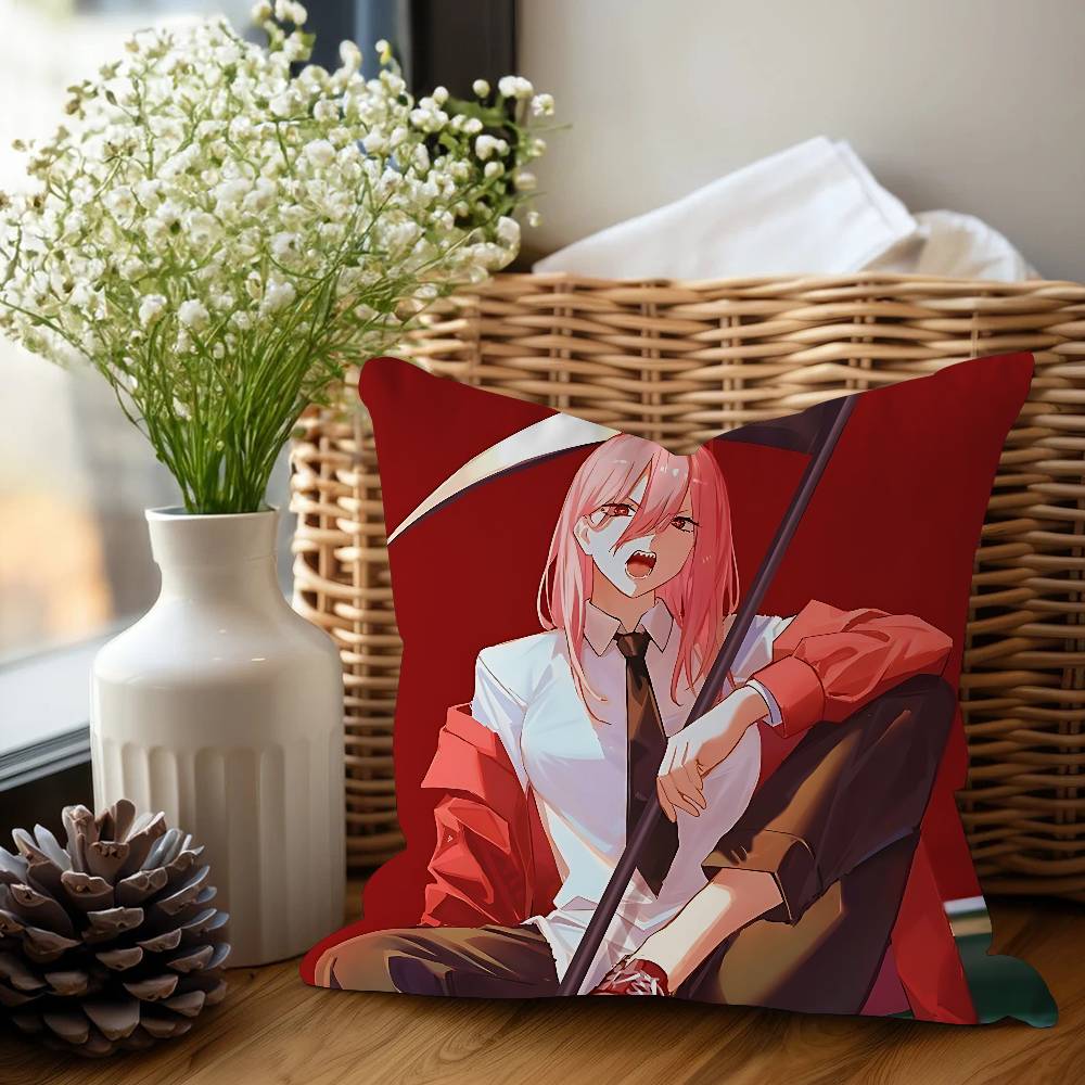 C-Chainsaw Man Anime Pillow Gift Home Office Decoration Pillow Bedroom Sofa Car Cushion CoverPillow Case