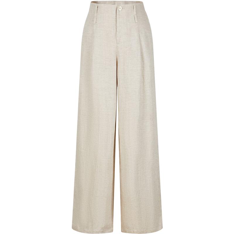 Women s Lyocell Linen Blend Straight-Leg Pants S