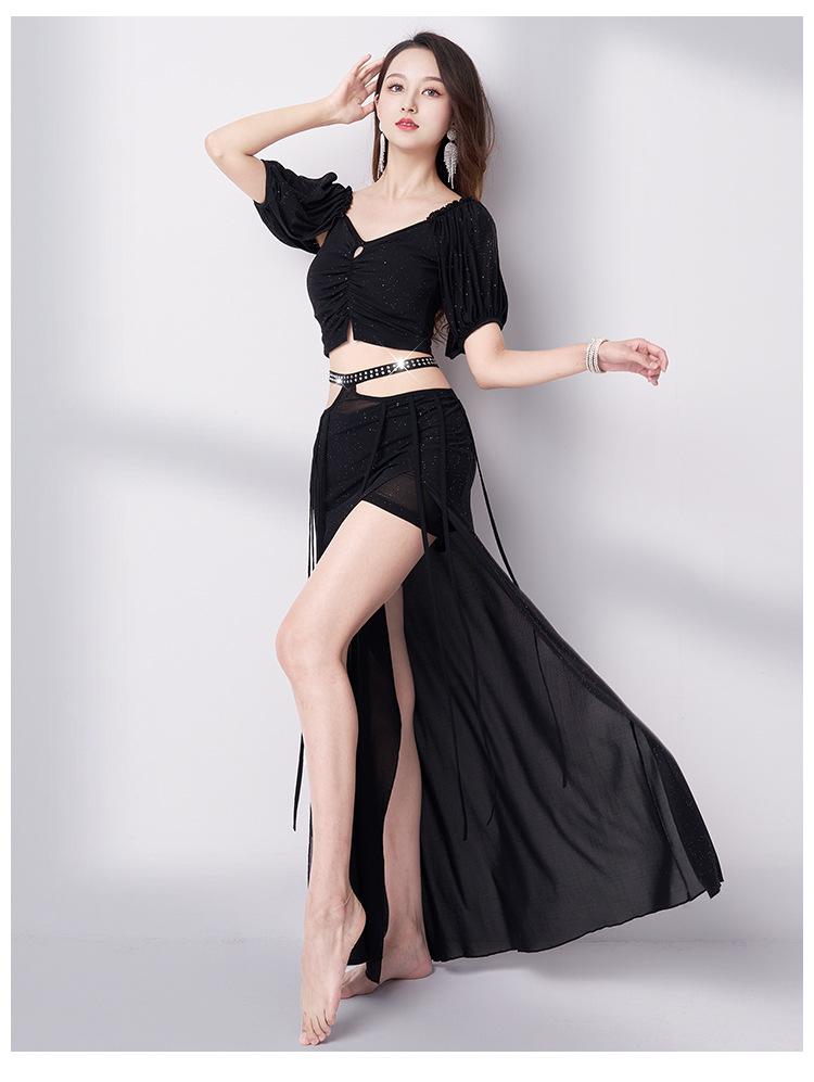 Conjunto de Vestido Longo de Fada para Iniciantes de Dança do Ventre - Uniforme de Performance Feminino