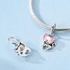 Copper Sparkling Pink Bow Tie Cat And Dolphin Charm Pendant Beads Fit Original Bracelet For Women Jewelry Gifts