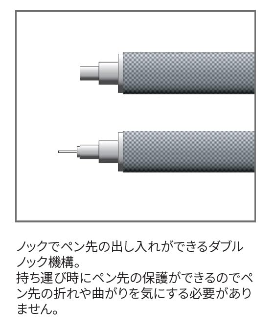 Quitera Double Knock Mechanical Pencil Black KS-02 0.5