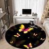 1pc Butterfly Print Circular Chair Carpet for Office, Non slip, Soft and Durable Office Rug for Interior Decoration