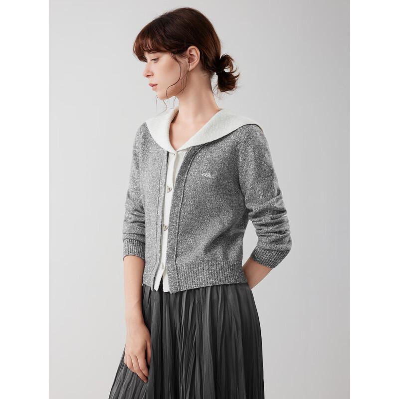 ELLE Alpaca Blend Faux Two-Piece Knit Cardigan