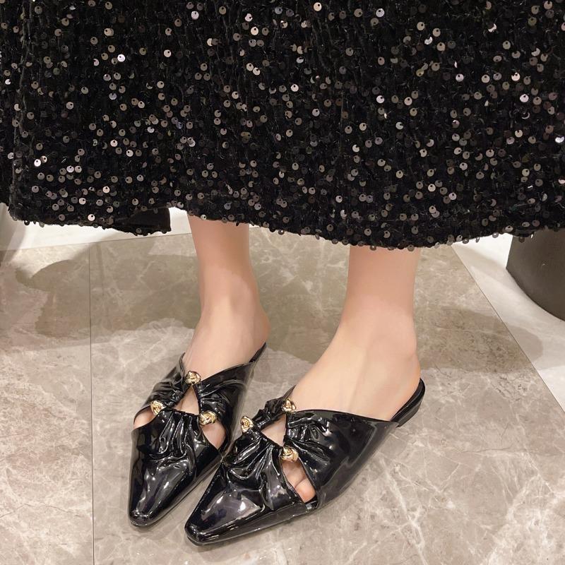 Fashion 2024 Summers Women Mules Slippers Fashion Shallow Slip on Slides Shoes Ladies Outdoor Flats Sandalias Women Shoes Slippers