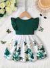Baby Girls Floral Print Dress Casual Sleeveless Summer Princess Dress Cute Kids Clothing for Toddlers
