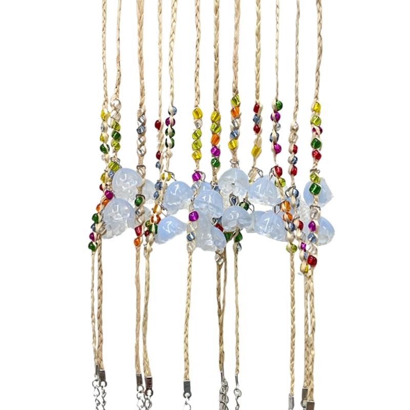 

Elegant Bracelet Fashionable Flower Pendant Bracelet Bangles Handcrafted Woven String Eye Catching Wrist Decors