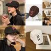 Stylish Fall Forward Cap For Women Black Bowknot Design Cotton Blend Baker Hat