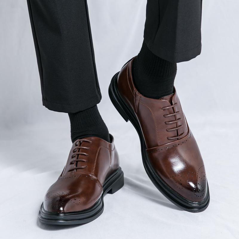 Men's Pointed Leather Shoes Minimalist and Versatile Style Daily Casual Business Outdoor Party Men's Fashionable British Sho