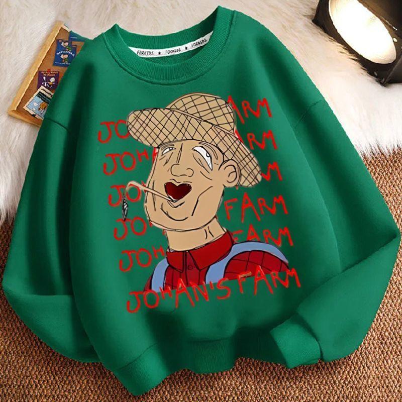 

Children s Casual John s Farm Hoodies for Autumn and Winter, Fashionable Long-sleeved Hoodies for Boys and Girls 160