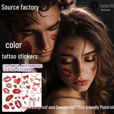 Valentine's Day Lip & Heart Tattoo Stickers
