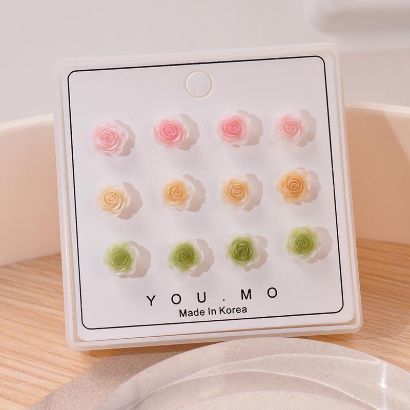 Ohrstecker aus Rosenharz: Hypoallergenes Damen Schmuckset