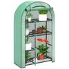 Mini Greenhouse, 4-Tier Greenhouse with Plastic Cover, Portable, Roll-Up Door, 100 X 45 X 160 Cm, Green