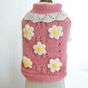 1pc Pet Clothes for Autumn and Winter, Soft and Comfortable Cute Floral Sweater for Dogs and Cats - Pink