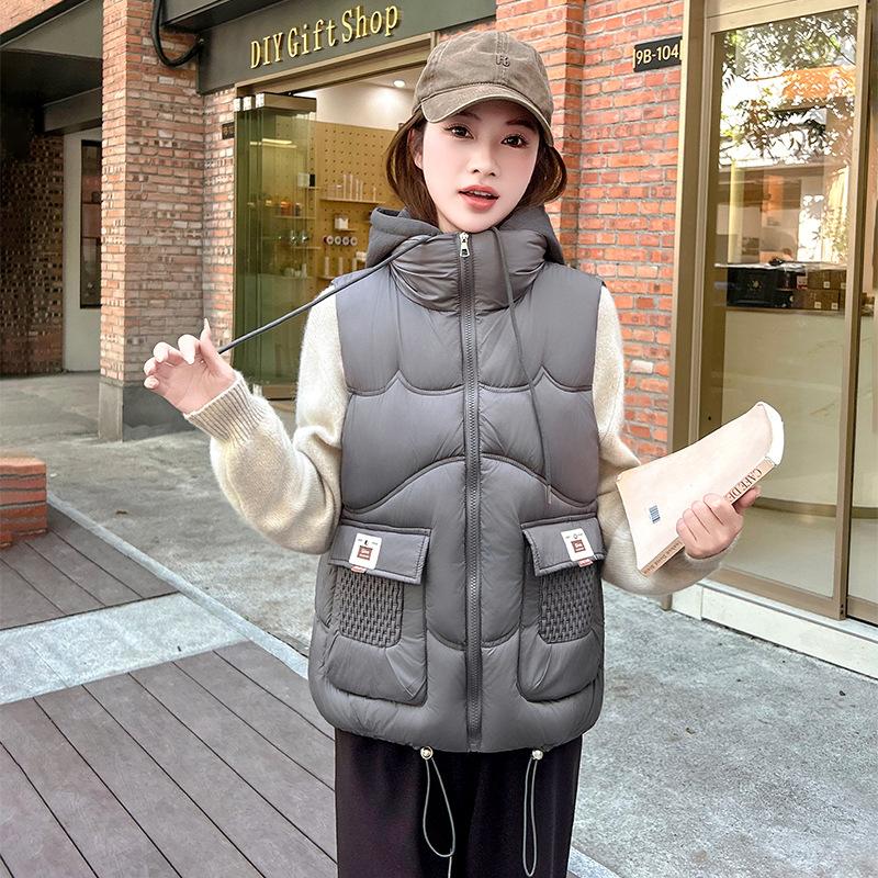 New Winter Fashion Small Down Cotton Vest Thickened Versatile Sleeveless Jacket Tide