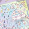 12-Sheet Cartoon Girl Dress-Up Sticker Book, DIY Scenery-Building Sticker Album for Creative Decoration