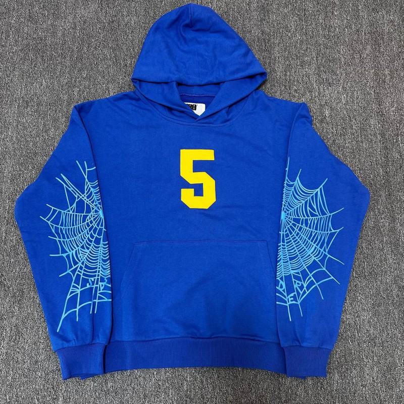 Sp5der 555555 Pěnový Potisk Tepláková Souprava Oversized Mikina Tepláky Streetwear Zimní Outfit