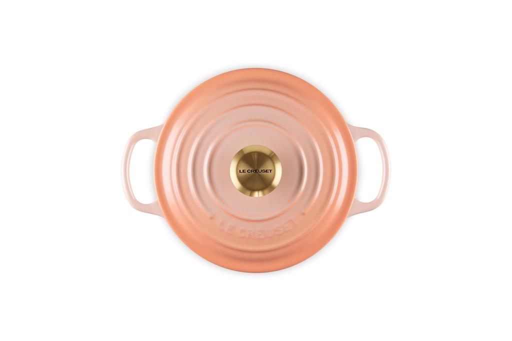 Le Creuset Signature Cocotte Ronde 18 cm Cast Iron Enamel Pot, Péch, Gas, Induction, and Oven Compatible [Official Japanese Product]