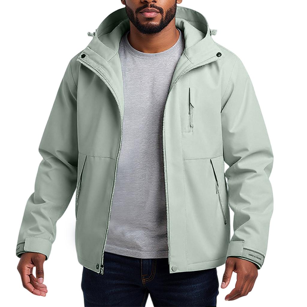 Men'S Loose Half Zipper Hooded Sweatshirt And Submachine Jacket