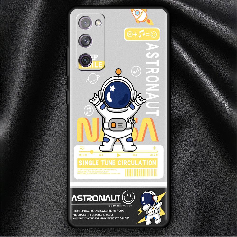 Case For Samsung Galaxy S20 FE S22 Ultra S21 Plus Luxury Soft Phone Case S10 S9 S8 S10e S7 Silicone Funda Fashion Cool Astronaut